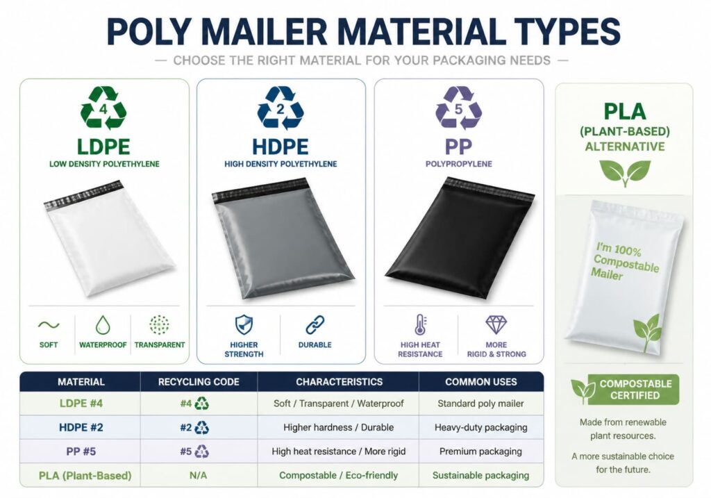 What Poly Mailers Are Actually Made Of (LDPE, HDPE, PP