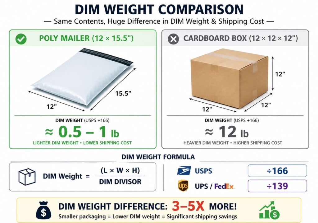 Why Poly Mailers Win on DIM Weight